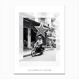 Poster Of Ho Chi Minh City, Vietnam, Black And White Old Photo 1 Canvas Print