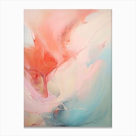 Pink And Teal, Abstract Raw Painting 1 Canvas Print