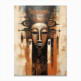 Cultural Odyssey: African Tribal Mask Showcase Canvas Print