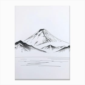 Mount Fuji Japan Line Drawing 1 Canvas Print