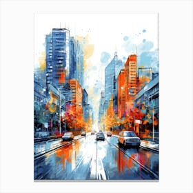 Abstract City Street Painting Canvas Print