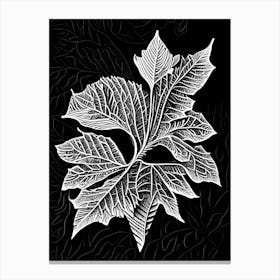 Linden Leaf Linocut Canvas Print