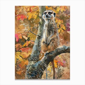 Meerkat Pastel Watercolour 3 Canvas Print