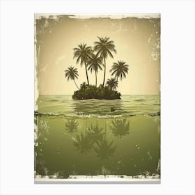 Palm Trees In The Water 1 Canvas Print