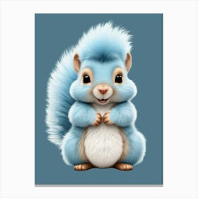 children's room blue squirrel design Canvas Print