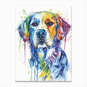 Dog Colourful Watercolour 2 Canvas Print