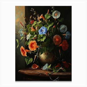 Baroque Floral Still Life Morning Glory 5 Canvas Print