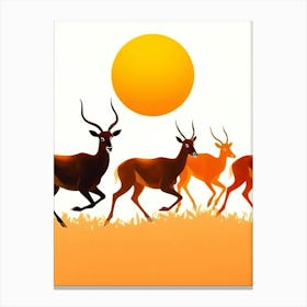 Antelopes In The Sun Canvas Print