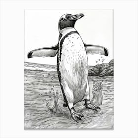 Emperor Penguin Hauling Out Of The Water 2 Canvas Print