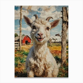 Goat In The Field Canvas Print