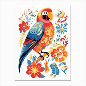 Scandinavian Bird Illustration Parrot 1 Canvas Print