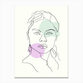 Portrait Of A Woman Hand Drawing Line Art 5 Canvas Print