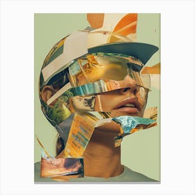 Woman In A Helmet Canvas Print