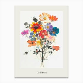 Gaillardia Collage Flower Bouquet Poster Canvas Print