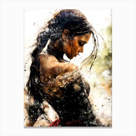 Dancing Girl With Long Hair Canvas Print