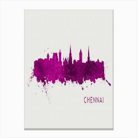 Chennai India City Purple Canvas Print