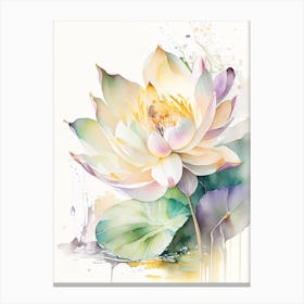 Lotus Flower Bouquet Storybook Watercolour 4 Canvas Print