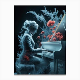 Girl Playing A Piano Canvas Print