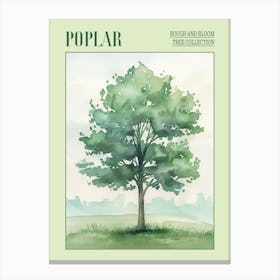 Poplar Tree Atmospheric Watercolour Painting 1 Poster Canvas Print