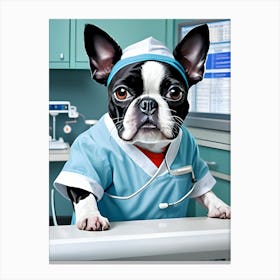 Boston Terrier Vet-Reimagined Canvas Print