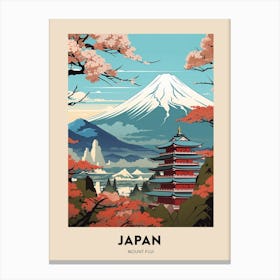 Mount Fuji Japan 4 Vintage Hiking Travel Poster Canvas Print