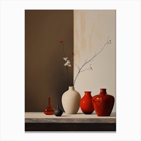 Red Vases Canvas Print