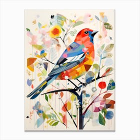 Bird Painting Collage Finch 1 Canvas Print