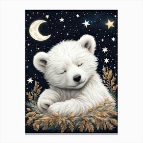 Polar Bear Sleeping Night Canvas Print