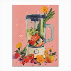 Blender With Fruits And Vegetables Canvas Print