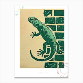 Lizard On The Brick Wall Bold Block 1 Poster Canvas Print