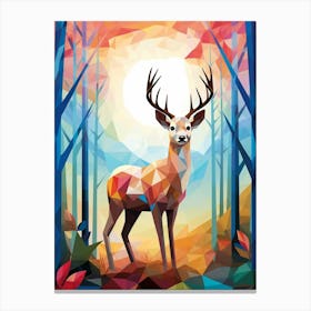 Deer Abstract Pop Art 4 Canvas Print