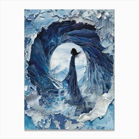 Woman In A Blue Dress Canvas Print