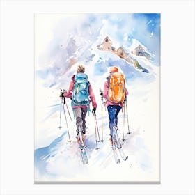 Chamonix Mont Blanc   France, Ski Resort Illustration 5 Canvas Print