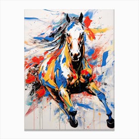 Horse Painting In The Style Of Abstract Expressionist 1 Canvas Print