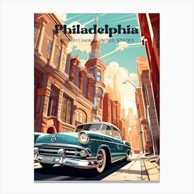 Philadelphia Pennsylvania United States Culture Travel Art Illustration Canvas Print