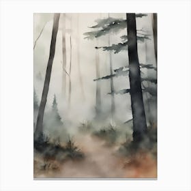Foggy Fall Forest Canvas Print