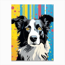 Pop Art Bright Border Collie 2 Canvas Print