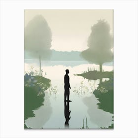 Man Standing In Water 10 Canvas Print