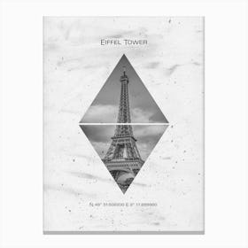 Coordinates Paris Eiffel Tower Canvas Print