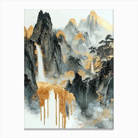 Cascade Mountains Golden Peaks - Lavish Flow Canvas Print