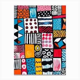 Cute Kitsch Abstract Patterns 4 Canvas Print