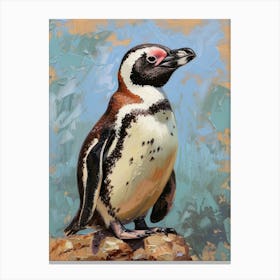 African Penguin Laurie Island Oil Painting 4 Canvas Print
