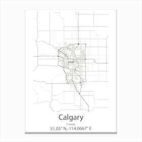 Calgary,Canada Minimalist Map Canvas Print