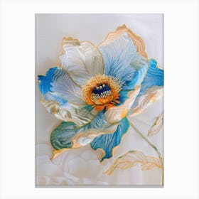 Embroidered Flower 7 Canvas Print