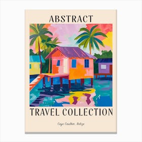 Abstract Travel Collection Poster Caye Caulker Belize 1 Canvas Print