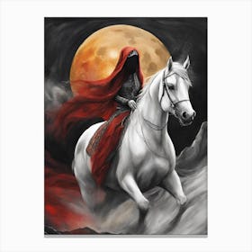 Woman Riding A Horse 1 Canvas Print