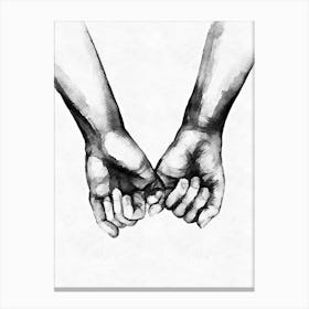 Two Hands Holding Each Other Canvas Print