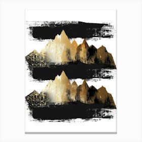 Gold And Black Mountains 17 Canvas Print