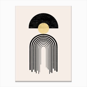 Mid-Century Modern - Sun, Rainbow, and Moon Canvas Print