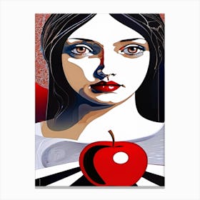 Snow White - Red Apple Canvas Print